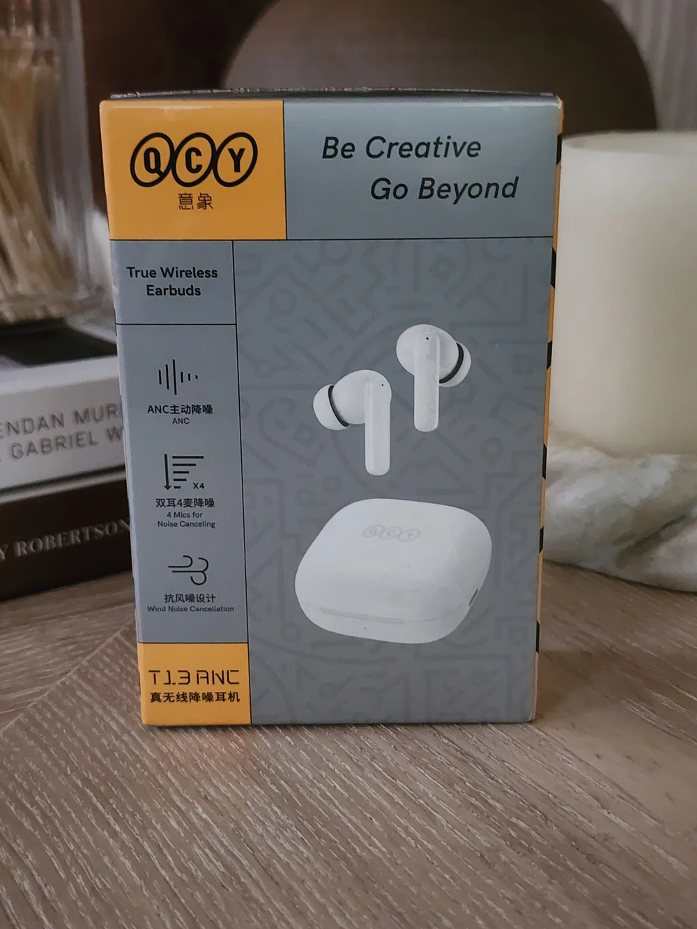 QCY T13 ANC Active Noise Cancelling Wireless Earbuds-White
